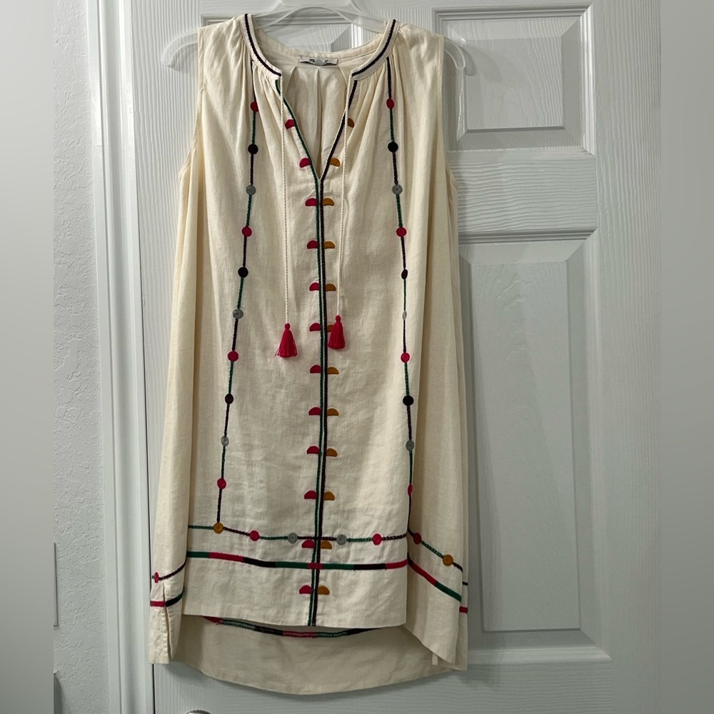 Madewell embroidered tassel dress